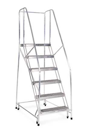COTTERMAN 110 in H Aluminum Rolling Ladder, 8 Steps, 350 lb Load Capacity A8R2630A3B3C50P6