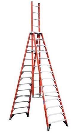 Werner 14 ft Trestle Extension Ladder, 300 lb Capacity E7414