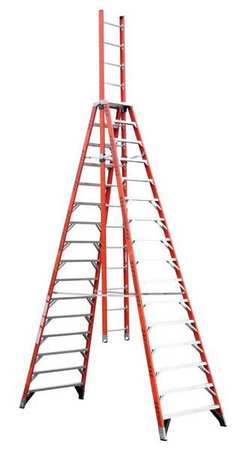 Werner 16 ft Trestle Extension Ladder, 300 lb Capacity E7416