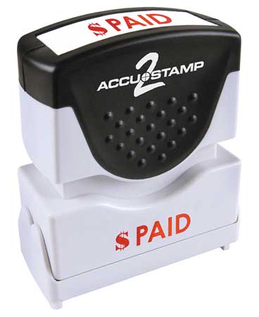 ACCU-STAMP2 Microban Message Stamp, Paid, 3/8" 038843