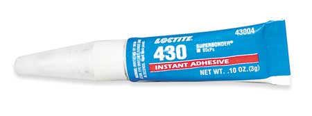 LOCTITE Instant Adhesive, 430 Series, Clear, 0.1 oz, Tube 233973