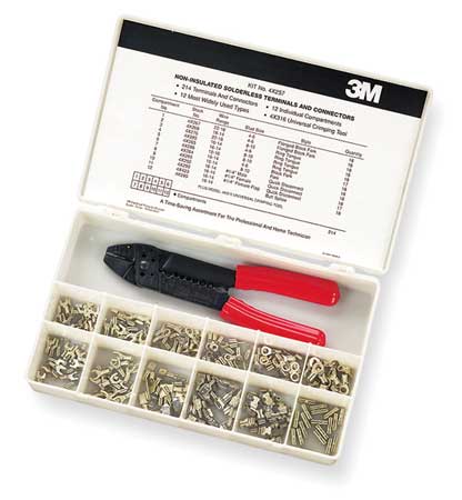 3M Non-Insulated Wire Termination Kit 214 Piece w/Tool G-100