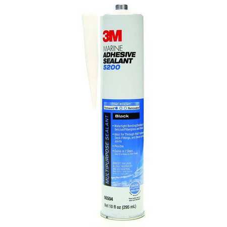 3M Marine Sealant, 10 oz, Cartridge, Black, Polyurethane Base 06504