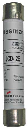 EATON BUSSMANN Medium-Voltage Fuse, JCD Series, 2A, Time-Delay, 2750V AC, Cylindrical JCD-2E
