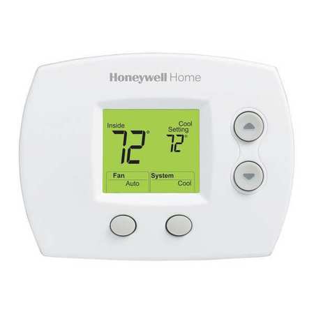 HONEYWELL HOME Low Voltage Thermostat, 1 H 1 C, Hardwired/Battery, 20/30VAC TH5110D1022