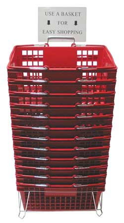 ZORO SELECT Hand Basket, Red, 18 1/4 x 12 1/4, PK12 RWR-HDB-RD02ST