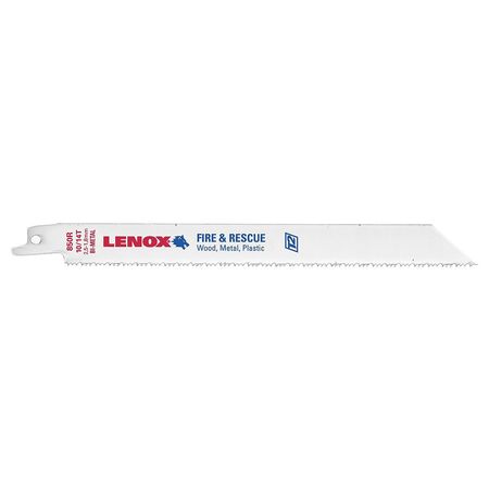 LENOX 8" L x 10/14 TPI General Purpose Cutting Bi-metal Reciprocating Saw Blade, 25 PK 20535B850R
