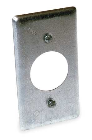 RACO Electrical Box Cover, Square, 1 Gangs, Galvanized Zinc, Single Receptacle 863