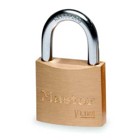 MASTER LOCK Padlock, Keyed Different, Standard Shackle, Rectangular Brass Body, Steel Shackle, 1 in W 4150