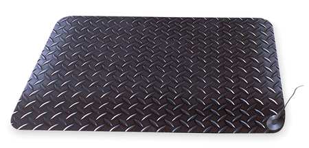 Notrax Black Static Dissipative Mat 14 mm Thick, Vinyl Laminate 826S0023BL-RS