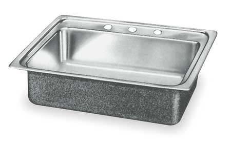 Elkay Drop-In Sink, Drop-In Mount, 3 Hole, Stainless steel Finish LR22193