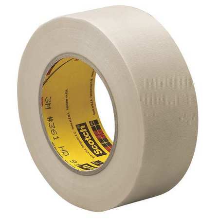 3M Cloth Tape, 1/2 In x 60 yd, 6.4 mil, White 361