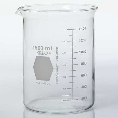 KIMBLE CHASE Beaker, 400mL, Glass, 106mm H., PK48 14000-400