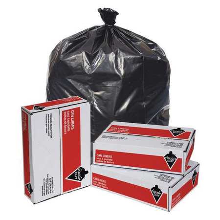 Tough Guy 50 Gal Trash Bags, 26 in x 24 in x 48 in, Super Heavy-Duty, 2.5 mil, Black, 50 Pack 4YPC5