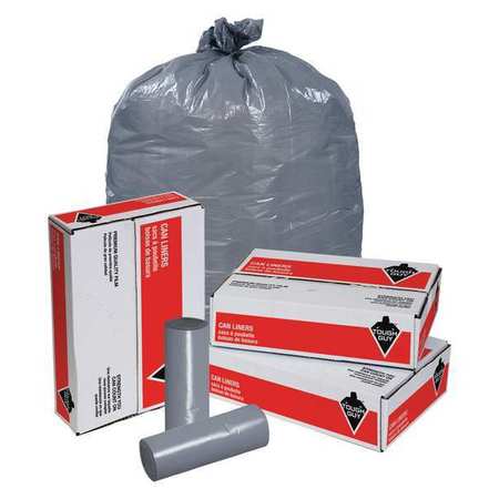 Tough Guy 56 Gal Trash Bags, 42 1/2 in x 48 in, Super Heavy-Duty, 2 mil, Gray, 100 Pack 4YPC1