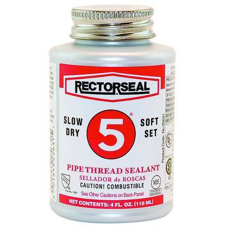 Rectorseal Pipe Thread Sealant 4.8 fl oz, Brush-Top Can, No. 5, Yellow, Paste 25631