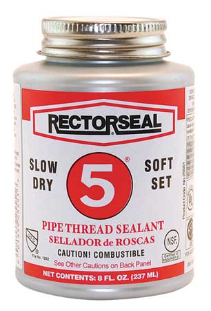 RECTORSEAL Pipe Thread Sealant 9.6 fl oz, Brush-Top Can, No. 5, Yellow, Paste 25551