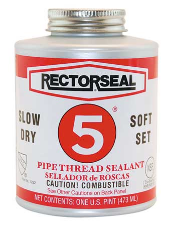 Rectorseal Pipe Thread Sealant 8 fl oz, Brush-Top Can, No. 5, Yellow, Paste 25431
