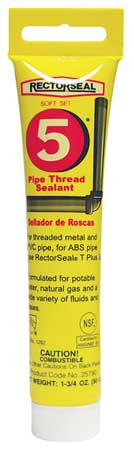Rectorseal Pipe Thread Sealant 1.8 fl oz, Tube, No. 5, Yellow, Paste 25790