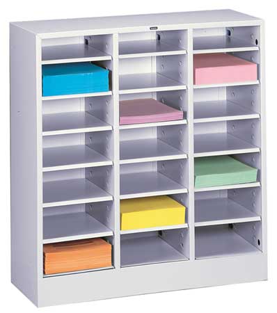 TENNSCO Literature Sorter 21 Compartments, 30-5/8"W x 14-1/4"D Light Gray 5075LGY