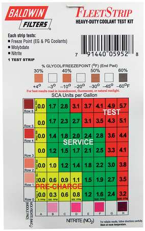 Baldwin Filters Coolant Test Strips Only, CTK5029-4 CTK5029-4