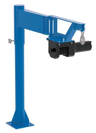 VESTIL Davit Crane, 400 lb Capacity, 0 in to 38.5 in Reach, 0 in to 120 in Lift Range, Blue VAN-J-DC