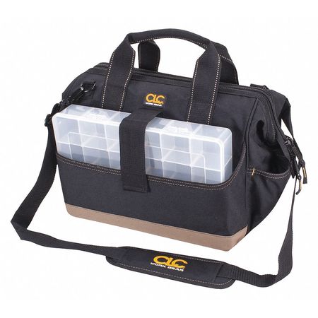 Clc Work Gear Wide-Mouth Tool Bag, Black, Polyester, 23 Pockets 1139