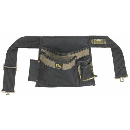 Clc Work Gear Tool Pouch, Tool Belt, Black, Polyester, 5 Pockets 1245