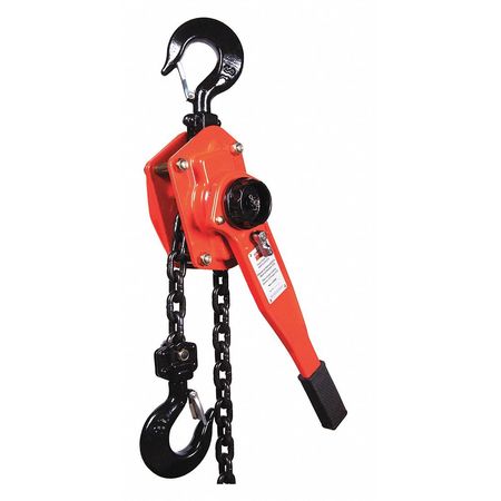 DAYTON Lever Chain Hoist, 6,000 lb Load Capacity, 20 ft Hoist Lift, 1 29/64 in Hook Opening 4ZX50