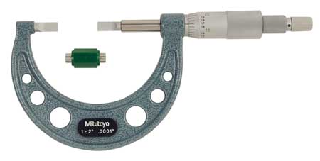 Mitutoyo Blade Micrometer, 1-2", 0.030 Steel 122-126
