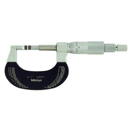 Mitutoyo Blade Micrometer, 0-1", 0.016 Carbide 122-151