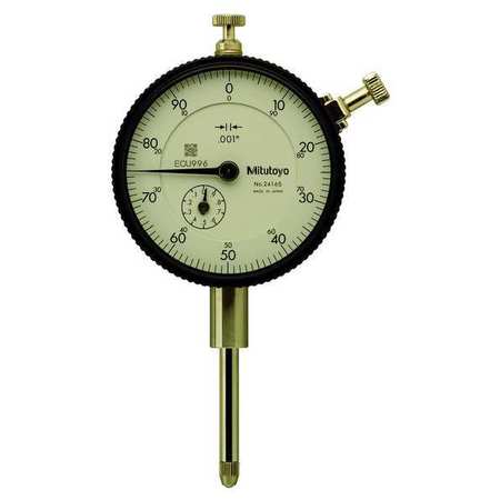 Mitutoyo Dial Indicator, 0 to 1 In, 0-100 2416S-10