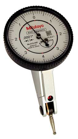 MITUTOYO Dial Test Indicator, Hori, 0 to 0.016 In 513-443-10A