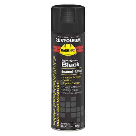 Rust-Oleum Rust Preventative Spray Paint, Black, Semi-Gloss, 15 oz. V2177838