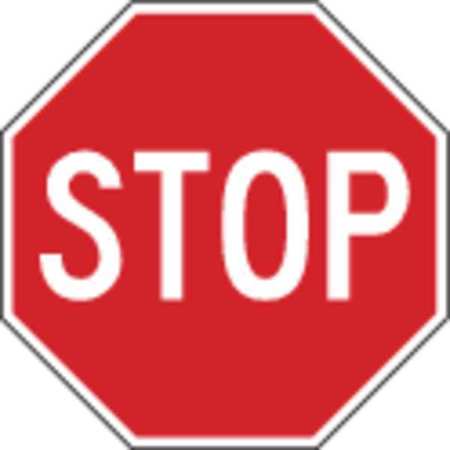 LYLE Stop Sign, 30" W, 30" H, English, Aluminum, Red R1-1-30HA