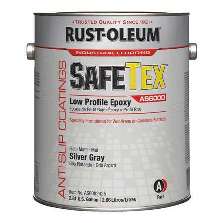 Rust-Oleum 1 gal Anti-Slip Floor Coating, Flat Finish, Silver Gray, Water Base AS6082425