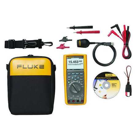 Fluke Digital Multimeter Kit, 1,000 Max. AC Volts, 1,000 Max. DC Volts, 10 Max. AC Amps, 10 Max. DC Amps FLUKE-287/FVF