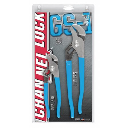 Channellock 2 Piece Plastic Grip Tongue and Groove Plier Set Dipped Handle GS-1