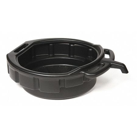 FUNNEL KING Drain Pan, Polyethylene, 4 gal Capacity, 17 3/4 in Overall Dia, 5 1/2 in Overall Ht, Black 32953