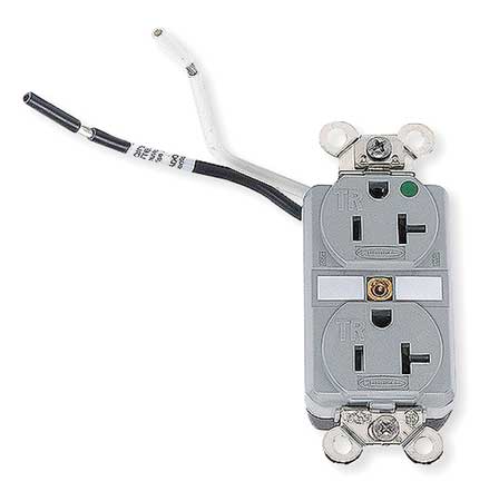 HUBBELL 20A Duplex Receptacle 125VAC 5-20R GY HBL8300SGGYA