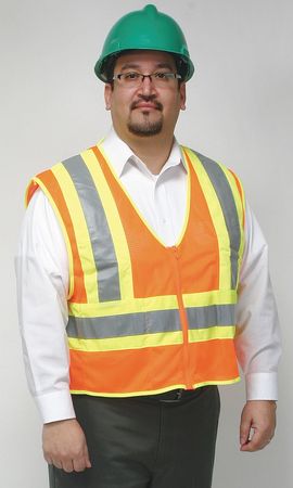 Condor 2XL Flame Resistant High Visibility Vest, Orange 4CWD1