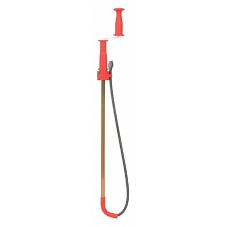 Ridgid Toilet Auger, 3 ft Cable Lg, 1/2 in Cable Dia, Bulb Head, Manual Cable Feed K-3