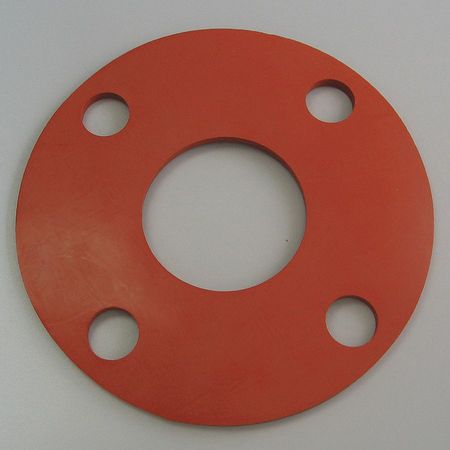 Zoro Select Flange Gasket, Full Face, 1 In, Silicone 4CYW6