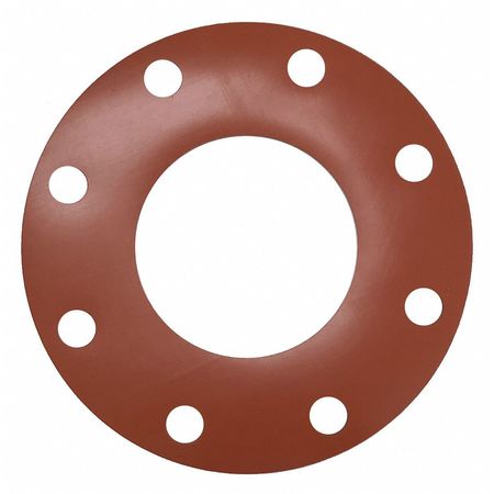 Zoro Select Flange Gasket, Full Face, 4 In, Silicone 4CYX2