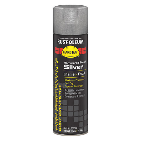 Rust-Oleum Rust Preventative Spray Paint, Metal Silver, Hammered, 15 oz 209562