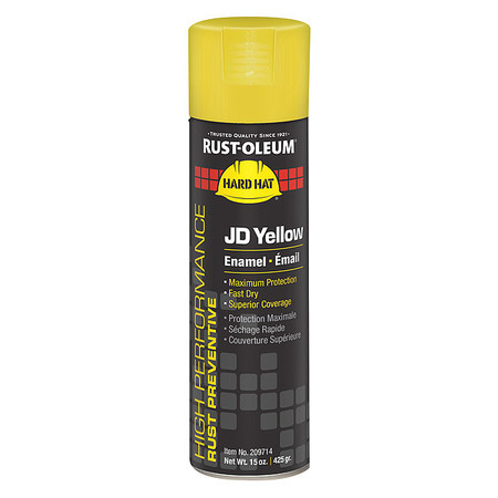 Rust-Oleum Rust Preventative Spray Paint, Yellow (Matches John Deere), Gloss, 15 oz. 209714