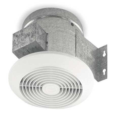 Broan Ceiling Bathroom Fan, 60 cfm cfm, 6 in Duct Dia., 120V AC, No 673