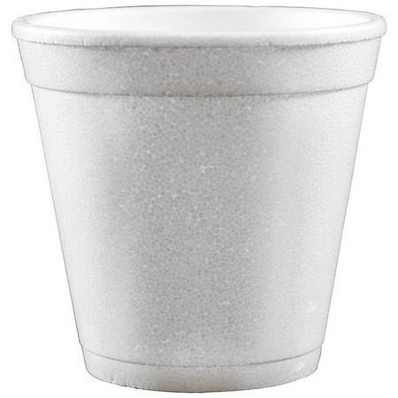 Zoro Select Disposable Cold/Hot Cup 4 oz. White, Foam, Pk1000 4C4W