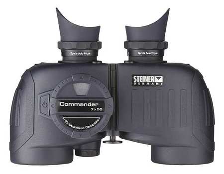Steiner Optics Commander with Compass Binocular, 7x Magnification, Porro Prism, 438 ft @ 1000 yd Field of View 2305