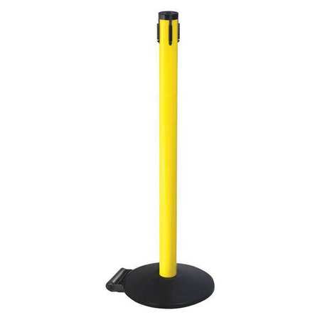 RETRACTA-BELT Single Belt Receiver Post, 40in.H, Yellow PM412-30YA-RCV